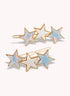 Marbelized Star Trio Clip - Colors: Cotton Candy Sky & Mother of Pearl White